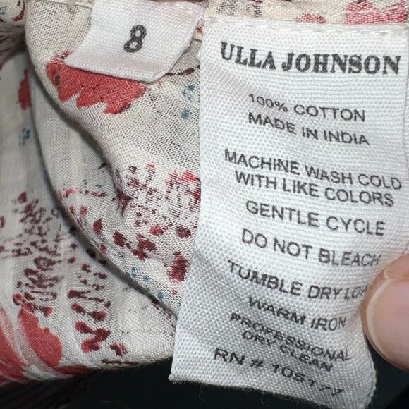 ULLA JOHNSON Azalea Blouse in Cream Floral - Picture 16 of 16